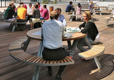 Round canteen tables