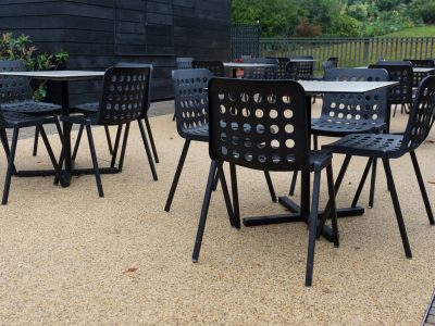 Black outdoor cafe furniture